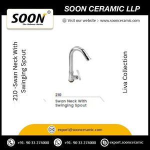 Basin Faucet 210 Swan Neck With <b>Swinging</b> Spout Stainless Steel Polished Sustainable Modern Design Wall-Mounted <b>Single</b> Handle - Product Image 2
