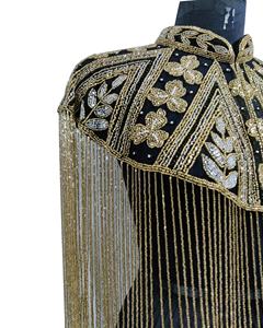 Blouse élégante et respirante, brodée à la main et perlée, ornée de paillettes scintillantes, style vintage, pour fêtes estivales, grande taille, respectueuse de l'environnement - Product Image 2