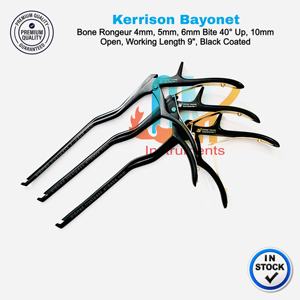 Juego de Instrumentos Ortopédicos para Columna Vertebral de Acero Alemán de Alta Calidad con Logotipo Personalizado, 3 Piezas, Pinzas Kerrison Bayonet, 23 cm, CE - Product Image 5