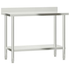 Tavolo da lavoro cucina commerciale con 43.3 di alzatina \ "x21.7 \" x36.6 \ "fabbricazione in acciaio inox - Product Image 2