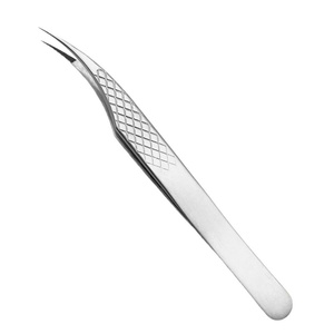 Pince à épiler RMI Silver Shin pour extensions de cils, pointe lisse, acier inoxydable japonais, longueur 10 mm, durable, pour utilisation sur les sourcils - Product Image 5
