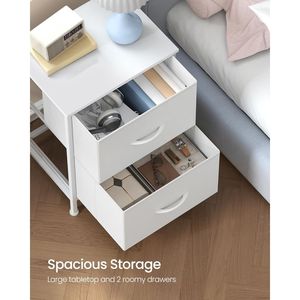 ตู้เก็บของในห้องนอน โครงเหล็ก บานประตู MDF พร้อมลิ้นชักผ้าไม่ทอ 2 ช่อง ใช้เป็นโต๊ะเครื่องแป้งและโต๊ะข้างเตียง - Product Image 3