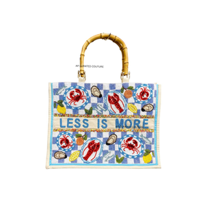 Custom Factory Direct Women's Beaded Tote <b>Bags</b> with Personalized Names Checkered Pattern Durable Canvas Summer Vacation Ready - Product Image 3