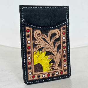 กระเป๋าสตางค์หนังวัวแบบพรีเมี่ยม, กระเป๋าใส่บัตรลายดอกไม้ขนาดเล็กแบบตะวันตกที่ใส่บัตรของขวัญสำหรับทุกเพศ - Product Image 5