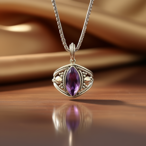 2.6 Grams Fine Amethyst <b>Ring</b> Elegant Pendant <b>Necklace</b> Design - Product Image 3