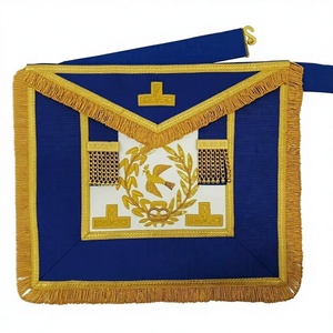 Delantal Masónico de Primera Calidad Bordado a Mano, Delantal de Maestro Masón de la Logia Azul, Delantales de Terciopelo, Delantal Masónico OEM para Maestro Masón - Product Image 1
