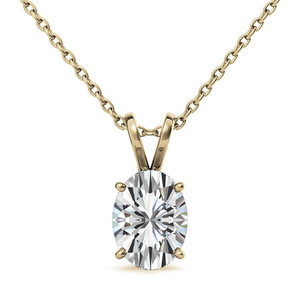 Elegante Colgante de Oro de 14k con Diamante Cultivado en Laboratorio Certificado IGI/GIA, Colgante Clásico Ovalado con 4 Puntas en Forma de Cesta - Product Image 4