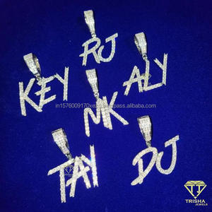 Collar con Colgante Personalizado 'KAISON', Cadena de Lujo con Letras en Relieve y Circonita Cúbica, Accesorios de Joyería Hip Hop - Product Image 1