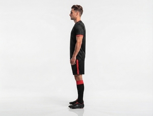 Tenue de sport pour adultes, uniforme de football, ensemble d'entraînement professionnel, maillot et short athlétiques respirants à séchage rapide, ensemble actif 100% - Product Image 4