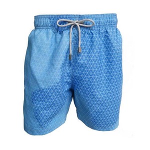 Geometric Print Quick Dry Board Shorts Drawstring <b>Waist</b> Casual Swimwear Green Blue Gradient Pattern Short Length 2026 - Product Image 5