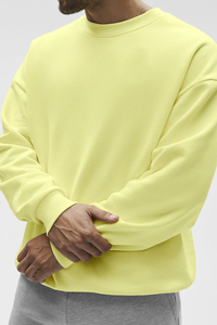 Sweat-shirt à col rond pour homme, en coton uni, avec logo personnalisé, style streetwear - Product Image 2