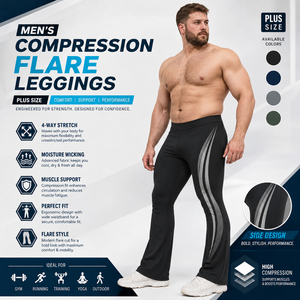 Custom Printed <b>Flare</b> <b>Leggings</b> Men Elastic Waist Gym Fitness Pants Men Yoga Wear Compression Trousers Men Plus Size <b>Flare</b> <b>Legging</b> - Product Image 1