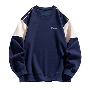 เสื้อสเวตเชิ้ตคอกลมโอเวอร์ไซส์ใหม่ ผ้าฝ้ายนุ่มถัก สไตล์ลำลอง สตรีทแวร์ผู้ชาย พิมพ์ลายโลโก้ด้านหน้า - Product Image 3