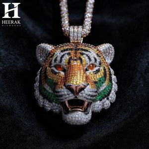Collier Pendentif Tête de Tigre Hip Hop Personnalisé, Bijoux Iced Out, Breloque Visage de Lion Tigre Animal Sauvage 3D pour Hommes - Product Image 2