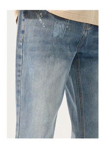 Pantalon cargo en jean pour homme, style streetwear, respirant, taille élastique, couleur unie, délavé, coupe slim, décontracté, automne-printemps, plusieurs poches - Product Image 6