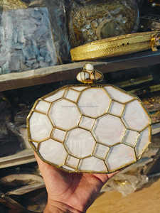 กระเป๋าคลัทช์ทรงสี่เหลี่ยมประดับลูกปัดลายหิน ผลิตโดยตรงจากโรงงานในอินเดีย แฟชั่นคลาสสิก สไตล์ลำลอง เป็นมิตรกับสิ่งแวดล้อม น้ำหนักเบา - Product Image 2