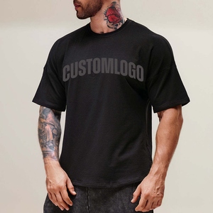 T-shirt de sport surdimensionné 220 g/m² pour hommes, grande taille, coton épais, streetwear, impression personnalisée DTF DTG, tee-shirt oversize - Product Image 2