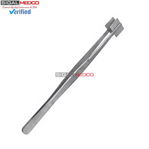 Mashing Tweezer 8 Inch with 3/4 Inch Flat <b>Square</b> Pads Lampworking Glass Work Bead Masher Stainless Steel Precision Glass Forming - Product Image 3
