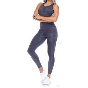 Ensemble de yoga sportif 2 pièces pour femme : Legging taille haute et brassière de sport en mesh, tenue d'entraînement couleur unie, coupe ajustée longueur pleine - Product Image 4
