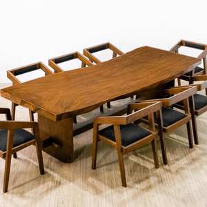 โต๊ะรับประทานอาหารไม้สักแผ่นเดียว ดีไซน์วาบิซาบิ ทำมือ เป็นมิตรกับสิ่งแวดล้อม สำหรับบ้านหรู สำนักงาน หรือห้องประชุม - Product Image 4