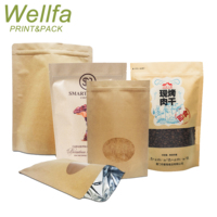 Sachet Doypack Personnalisé en Papier Kraft avec Fermeture Éclair et Fenêtre Transparente, Qualité Alimentaire, pour Thé, Café, Snacks et Aliments Secs
