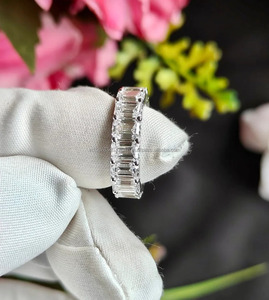 Bague empilable en or blanc 14 carats Bijoux Bague d'éternité Diamant pour femmes Bague de fiançailles Bague en diamant cultivé en laboratoire - Product Image 3