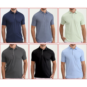 Super Septiembre: Personaliza tu propia marca de camisetas de golf y polos para hombre, de corte ajustado, color liso, deportivas, elásticas, de secado rápido, tipo piqué. - Product Image 6