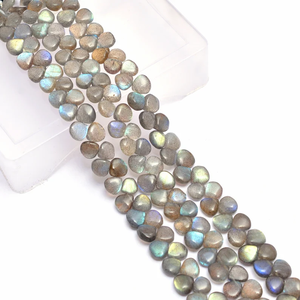 Perles de Labradorite AAA 8mm-9mm, forme cœur lisse, pierres précieuses semi-précieuses naturelles de haute qualité, pierre de lune feu, pour bijoux - Product Image 2