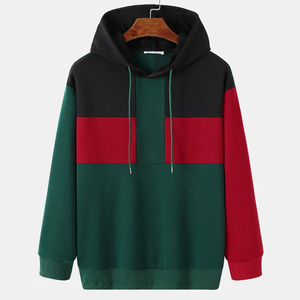 ผู้ผลิต OEM เสื้อฮู้ดดี้ผู้ชายไซส์ใหญ่แบบสั่งทำพิเศษ ดีไซน์สีตัดต่อ ผ้าถัก สวมใส่สบายๆ สำหรับฤดูใบไม้ร่วง ทรงปกติ มีกระเป๋า - Product Image 1
