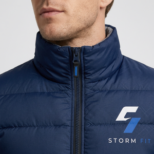Storm Fit Men's Puffer <b>Jacket</b> Winter Windproof Stand Collar Zipper Closure Color Mountain Print Sporty Style - Product Image 5