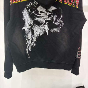 Sudaderas con Capucha y Cremallera, Estampadas con Pedrería, Estilo Hip Hop, 100% Algodón, Talla Grande, para Hombre y Mujer - Product Image 4