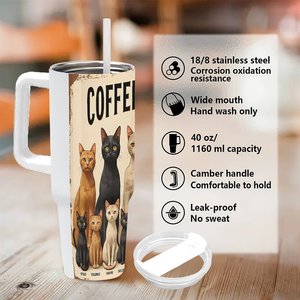 Custom Logo Stainless Steel Tumbler 40oz Insulated Travel Mug For <b>Coffee</b> Tea Drinks - Product Image 5