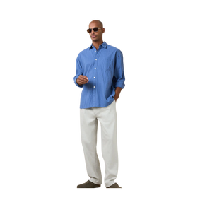 Pantalon blanc décontracté pour l'été, coupe ample, taille moyenne, couleur unie, tissu tissé - Product Image 1