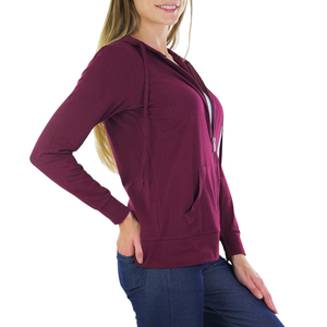 Sudadera con capucha informal para mujer, con cremallera completa, forro polar suave, manga larga, con bolsillos laterales, para otoño e invierno, ropa de exterior, sudaderas con cremallera para mujer - Product Image 6