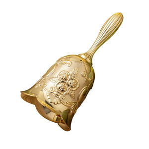 Campana de Mano de Latón de Lujo para Iglesia, con Grabado Floral Dorado, Asa Ornamentada, Estilo Tradicional, Metal Creativo TCM-2416, Altamente Decorativa - Product Image 1