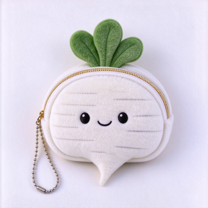Monedero de peluche personalizado con forma de rábano Daikon, llavero, bolsa de peluche suave con forma de vegetal, bordado, regalo de cumpleaños, carga USB - Product Image 5