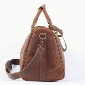Bolsa de Viaje de Cuero Vintage, Bolsa de Gimnasio, Bolsa de Fin de Semana, Bolsa de Viaje con Cierre de Gran Capacidad, Bolso de Hombro, Bolsa de Viaje de Cuero - Product Image 4