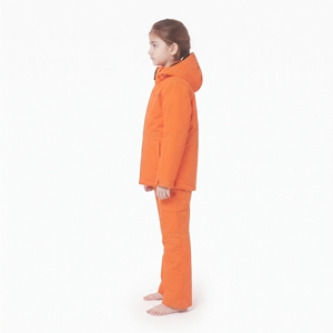 Traje de esquí impermeable naranja para niñas HAWK EYE con capucha, cierre de cremallera, aislamiento sintético, ropa para la nieve al aire libre - Product Image 3