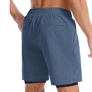 Shorts de sport 2-en-1 personnalisés pour hommes avec doublure de compression, poche pour téléphone, vente en gros, fournisseur OEM - Product Image 2