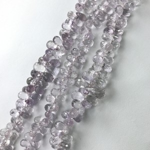 ลูกปัดอะมีทิสต์สีชมพูทรงหยดน้ำ เจียระไนเหลี่ยมเพชร ขนาด 5x8 มม.-7x12 มม. แท้ 100% รับรองโดย IGI เกรด AAA สำหรับทำเครื่องประดับ Vivaaz Gems - Product Image 3
