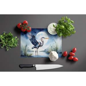 Blue Heron Moonlight Grande planche à découper décorative en verre trempé Planche de service de cuisine pour hacher les plats Assiettes Taille - Product Image 3