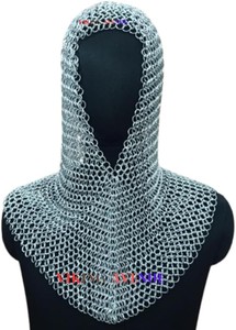 Capucha de malla de aluminio medieval con cadena, armadura de malla de cadena, disfraz renacentista - Product Image 2