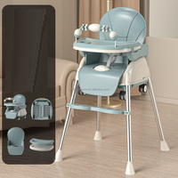 Chaise haute pour bébé réglable en hauteur avec trois niveaux, chaise pliante pour bébé avec roulettes