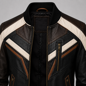 Blouson en cuir pour homme sur mesure, style motard, en cuir d'agneau véritable vieilli, matériau de qualité supérieure - Product Image 5