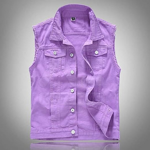 Gilet en jean décontracté respirant de qualité export, tendance actuelle, 100 % coton, en promotion - Product Image 2