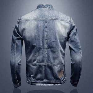 Veste en jean en toile de style hip-hop personnalisable pour homme, respirante, légère et à séchage rapide, avec votre propre marque - Product Image 2
