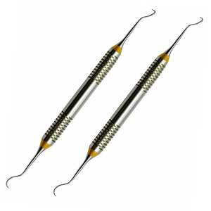 Juego de instrumentos quirúrgicos dentales de doble punta, raspador Periodontal Montana Jack Sickle, 2 piezas, calidad alemana, certificado CE - Product Image 3