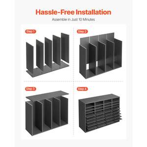 Trieur de courrier en bois réglable, 36 compartiments, organisateur de documents pour bureau, maison, salle de classe, panneaux de fibres de densité moyenne - Product Image 6