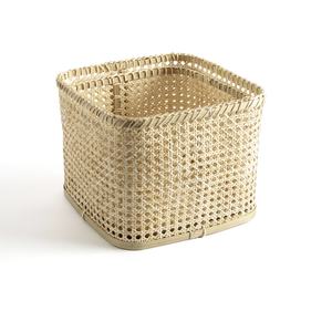 Cesta de Almacenamiento Cuadrada de Bambú y Ratán, Hecha a Mano, Ecológica, Rústica, Organizador de Fibra Natural, Diseño Personalizado Disponible, Suministro de Fábrica - Product Image 1