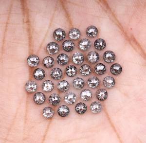 Diamante Melee Redondo Natural de Sal y Pimienta de 2.0 MM, Diamante Negro Rústico Suelto para Fabricación de Joyas, Proveedor Mayorista - Product Image 2
